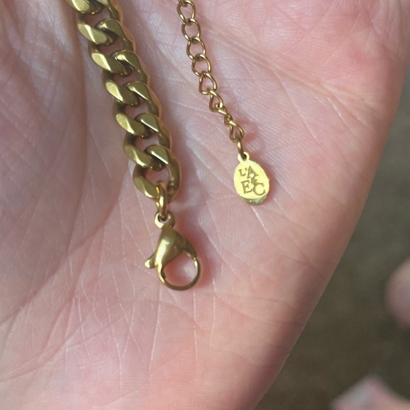 Gold Chain link adjustable bracelet with purple flashy inlay. New without tags. - Picture 9 of 9